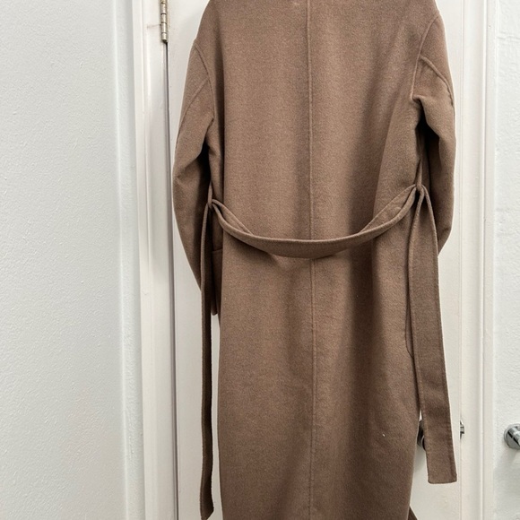Zara Brown Longline Coat with belt - Picture 2 of 3